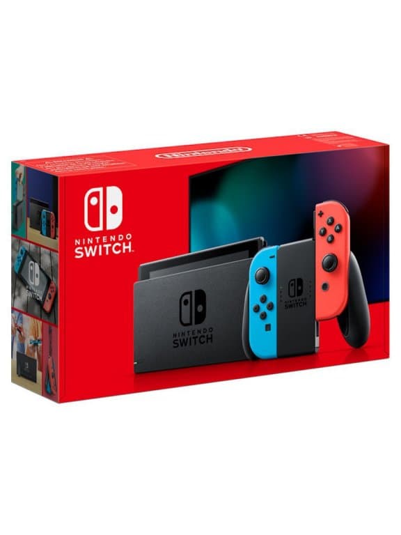 Nintendo Switch v.2 (улучшенная батарея), неоновый красный/неоновый синий *