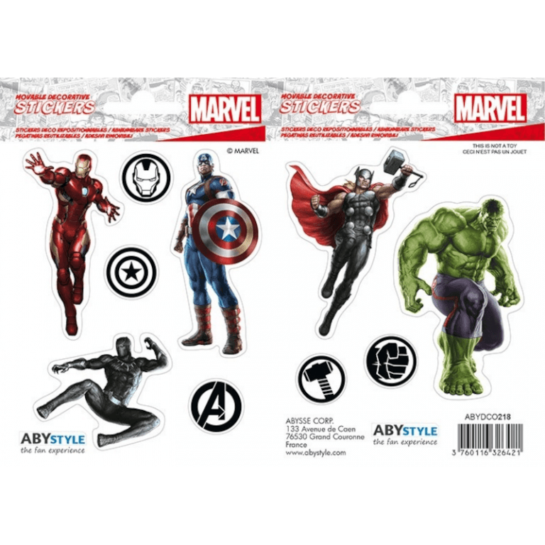 Наклейки ABYstyle: Marvel: Avengers (2 листа / 16x11 см.)