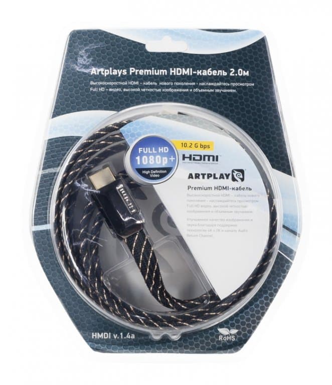 Artplays HDMI кабель 2,0 м (ver. 1.4) Premium (AX-HM115) плоский
