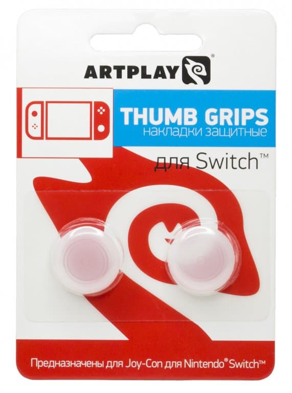 Защитные накладки Artplays Thumb Grips на джойстики геймпада для Nintendo Switch (Серый)