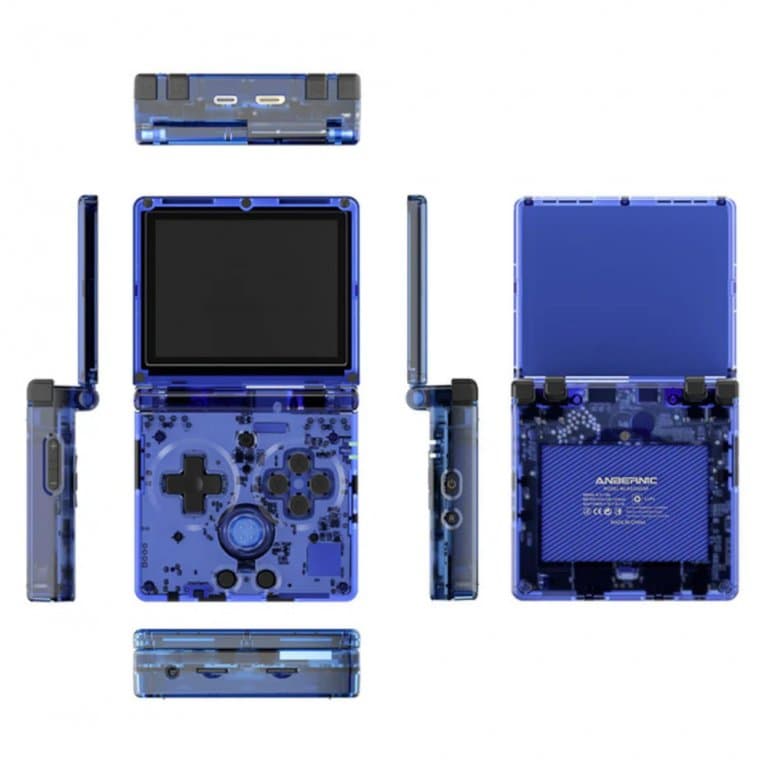 Портативная игровая приставка Anbernic RG35XXSP, transparent blue