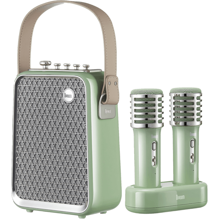 Портативный караоке Bluetooth динамик с двумя микрофонами Divoom SongBird-HQ (зелёный)