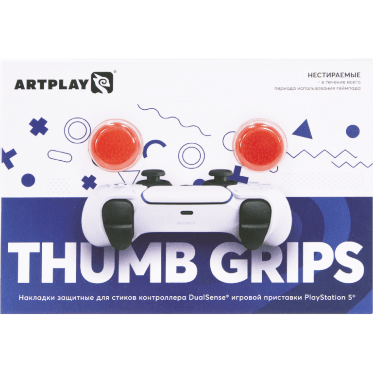 Накладки для стиков DualSense, Artplays Thumb Grips (2 шт., красные)