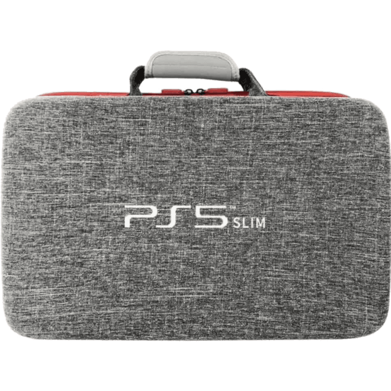 Сумка для консоли и геймпадов PS5 Slim, gray-red