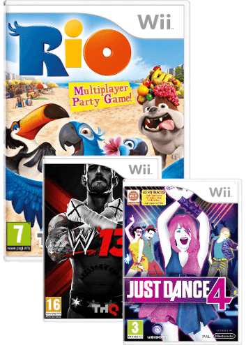 Rio + WWE 2013 + Just Dance 4 [Wii]