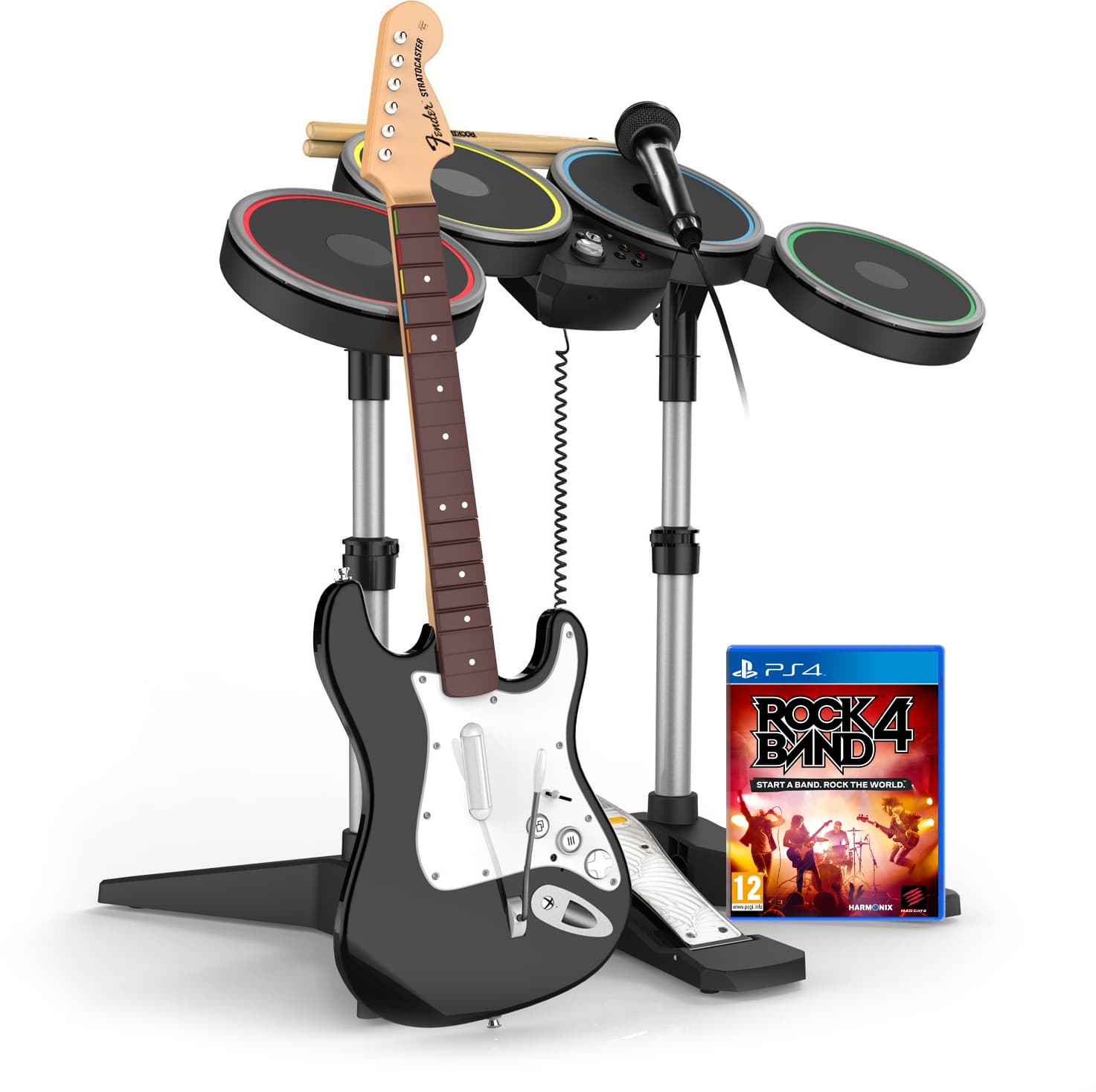 Rock Band 4 (Игра + Гитара + Барабаны + Микрофон) (Б/У) [PS4]