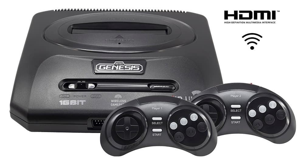 16bit Retro Genesis HD Ultra 2 + 50 игр (2 беспроводных 2.4ГГц джойстика, HDMI кабель)