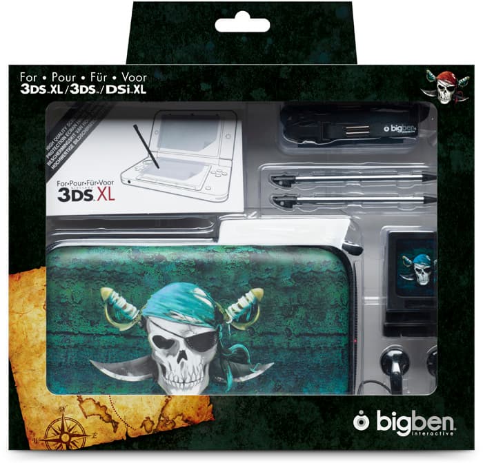Набор аксессуаров Pack Pirate 3DS XL (чехол с черепом и саблями)