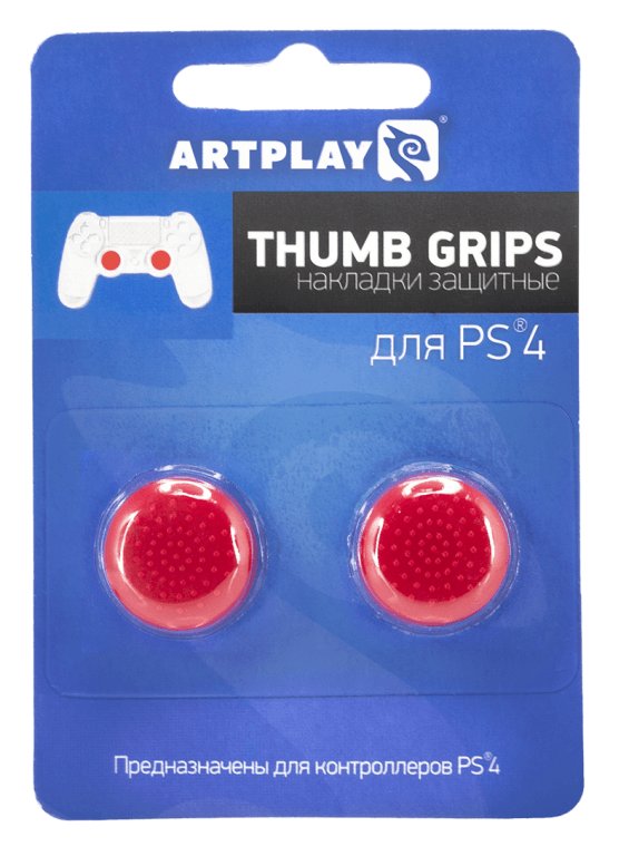 PS 4 Накладки Artplays Thumb Grips защитные на джойстики геймпада (2 шт) красные