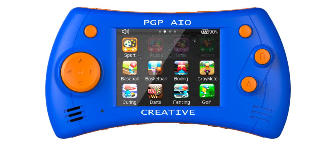 PGP AIO Creative 2,8'' Touch + 100 игр 32 bit (MGS11-B) синий/оранжевый