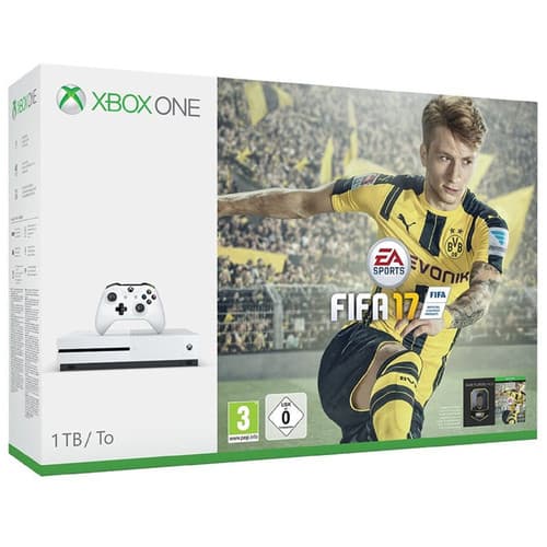 Microsoft Xbox One S 1TB, белый (EUROTEST) + игра FIFA 17 (код для скачивания)