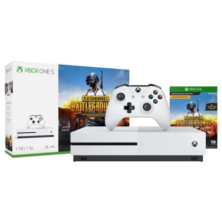 Microsoft Xbox One S 1TB, белый + PlayerUnknown's Battlegrounds (код на скачивание)