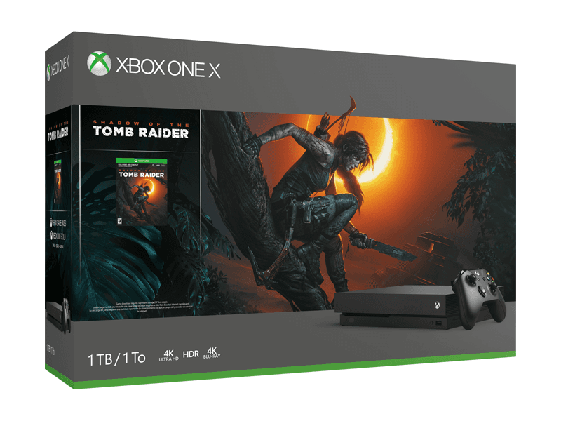 Microsoft Xbox One X 1TB (РОСТЕСТ) + Shadow of the Tomb Raider + игра на выбор (DMC5, RDR2 или Метро)