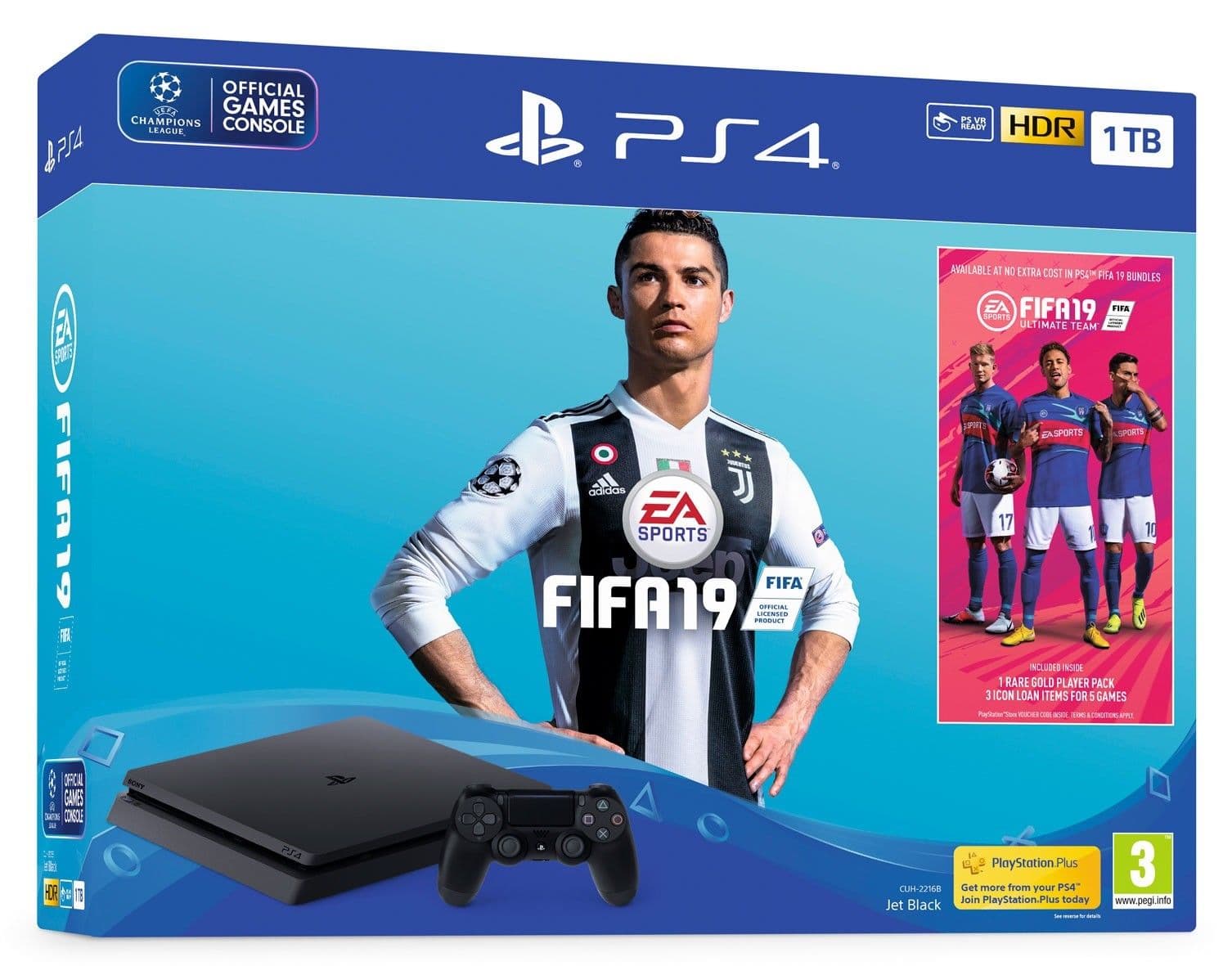 Sony PlayStation 4 Slim 1 Tb EUROTEST, черная (CUH-2216B) + Fifa 19