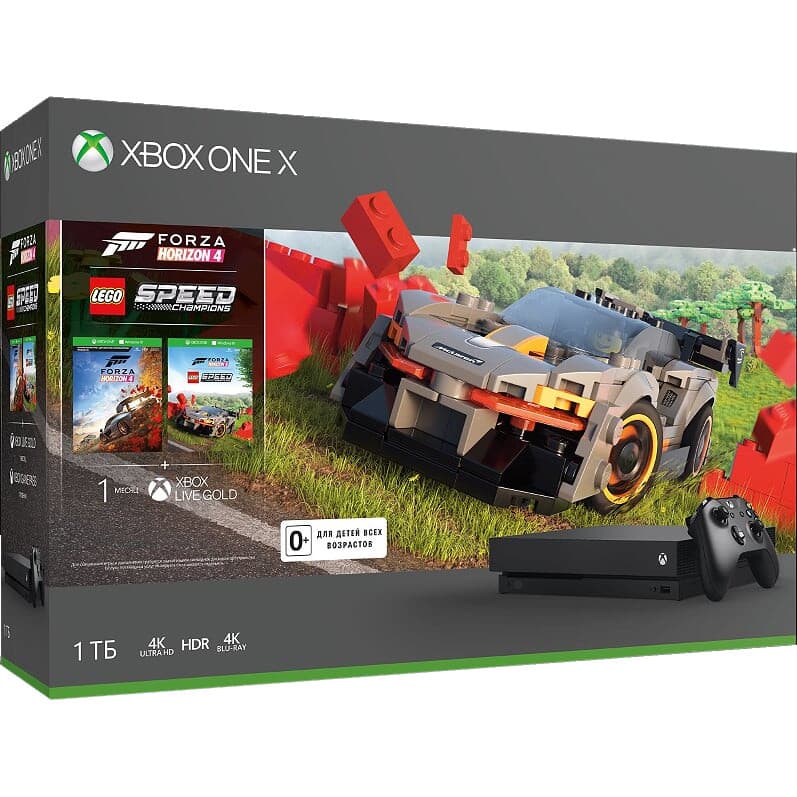 Microsoft Xbox One X 1TB (РОСТЕСТ) + Forza Horizon 4 + DLC Lego SPEED