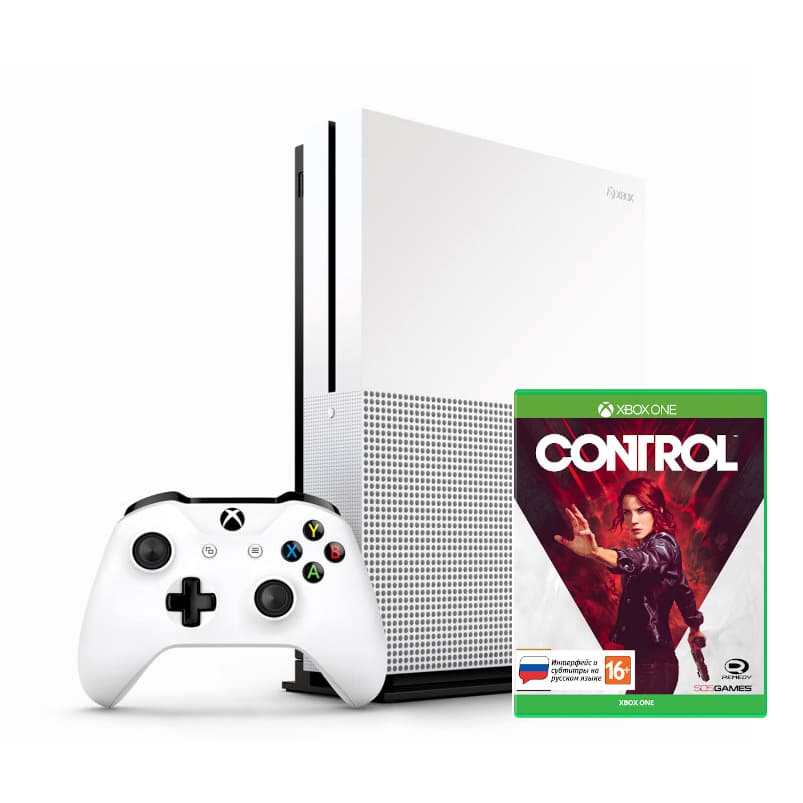 Microsoft Xbox One S 1TB, белый (РОСТЕСТ) + Control (Комплект)