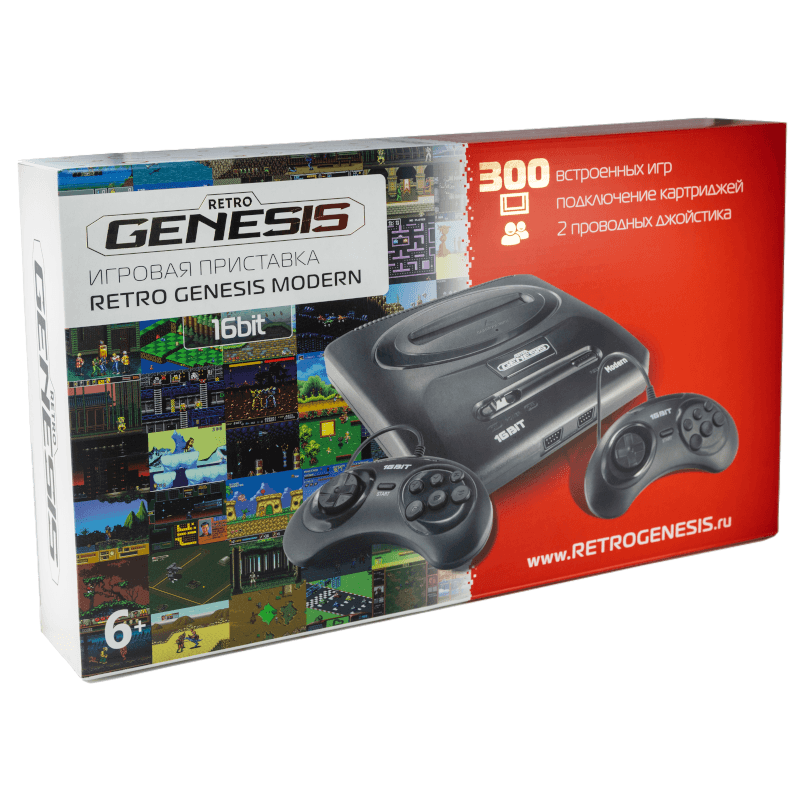 Приставка 16 bit Retro Genesis Modern + 300 игр + 2 джойстика