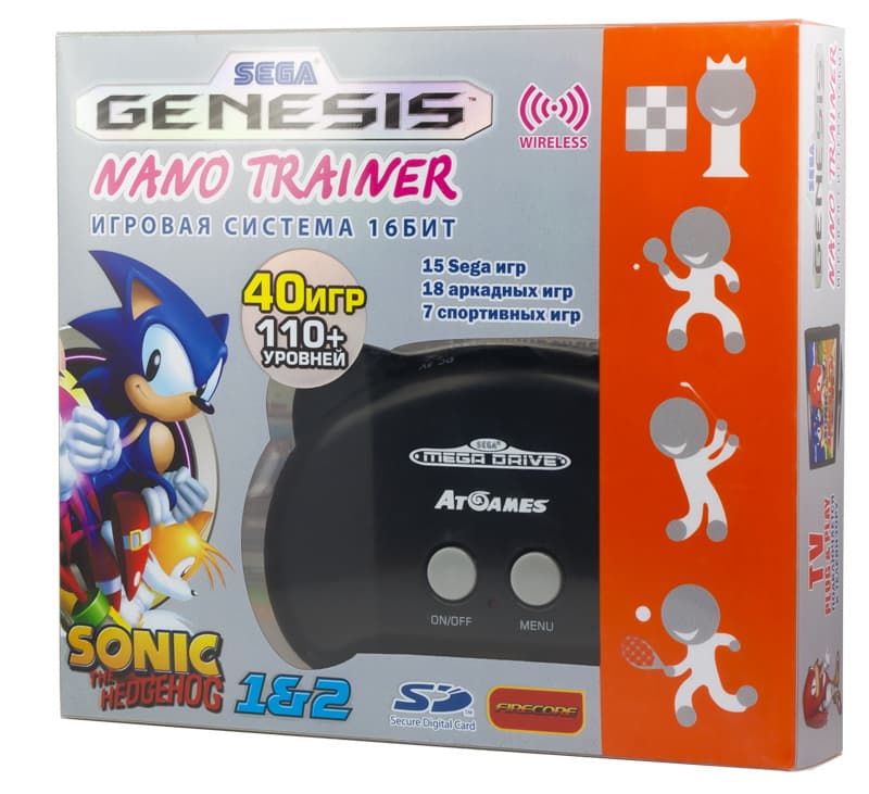 16bit Genesis Nano Trainer + 40 игр (черный)