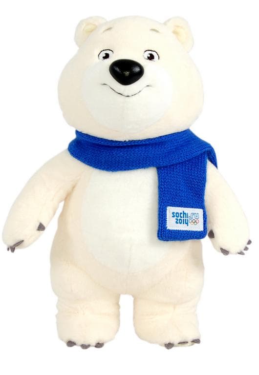 Игрушка мягкая Sochi 2014 Белый Мишка с шарфом 20см