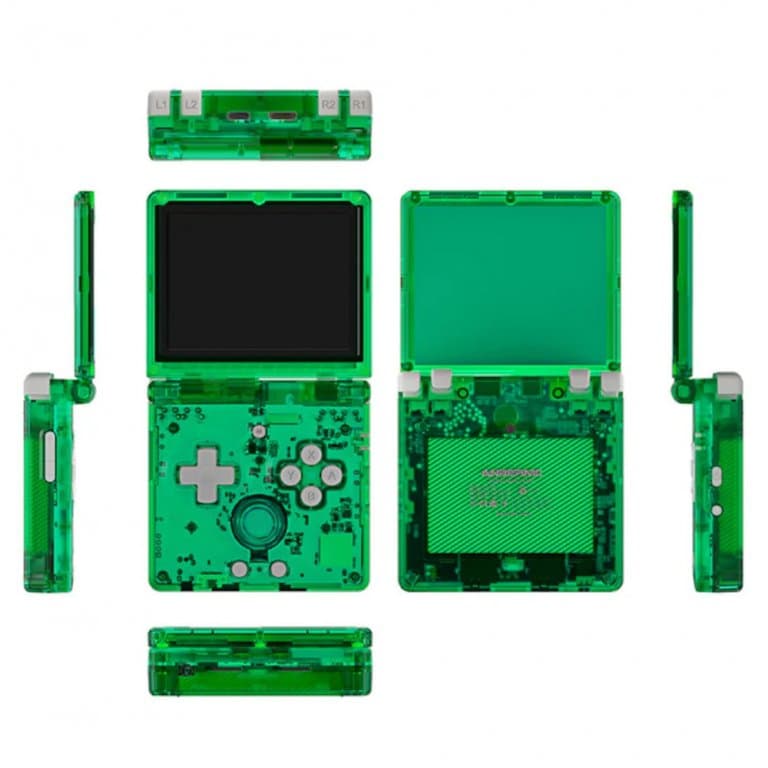 Портативная игровая приставка Anbernic RG35XXSP, transparent green