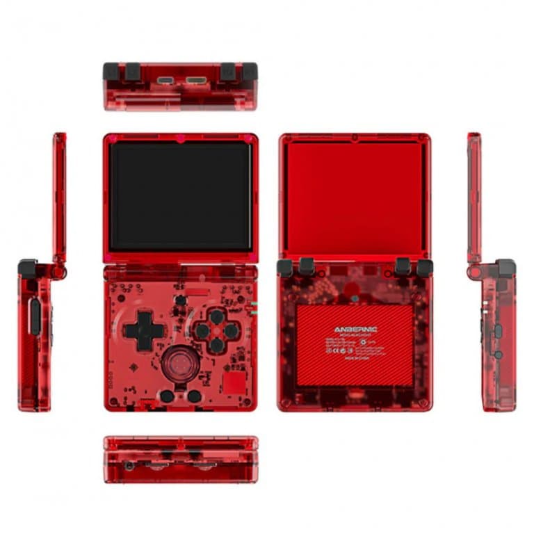 Портативная игровая приставка Anbernic RG35XXSP, transparent red