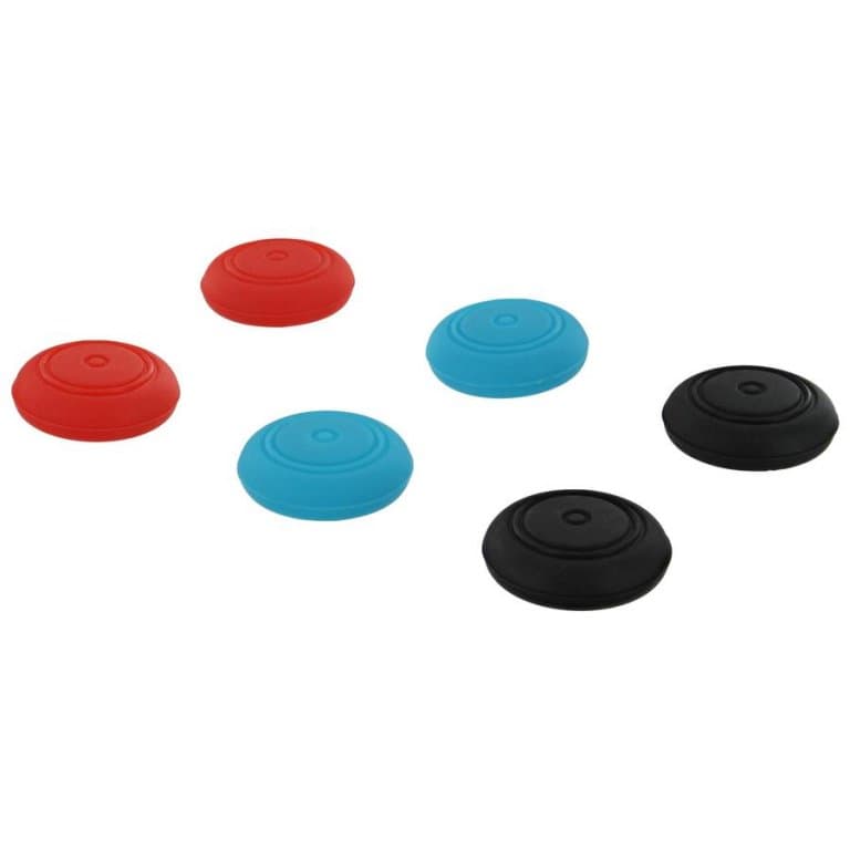 Защитные накладки ZedLabz Thumb Grips на джойстики геймпада для Nintendo Switch (красная + синяя + черная)