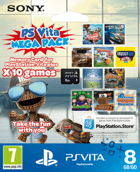 Карта памяти 8 Гб (PS Vita) + 10 игр