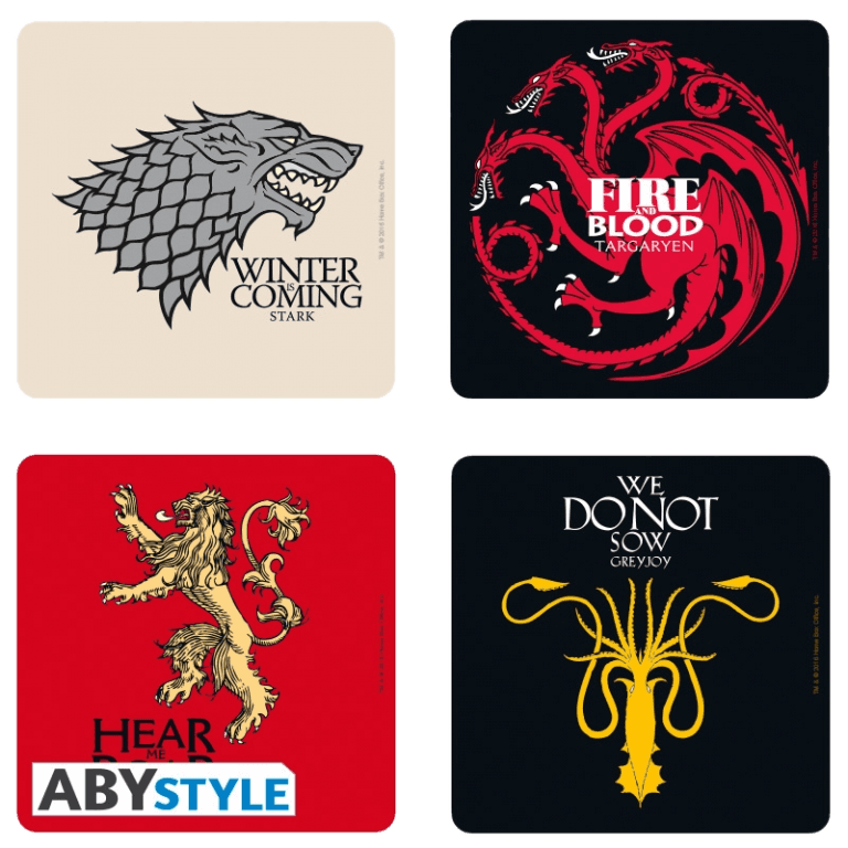 Подставки под напитки ABYstyle: Game of Thrones: Houses (4шт.)