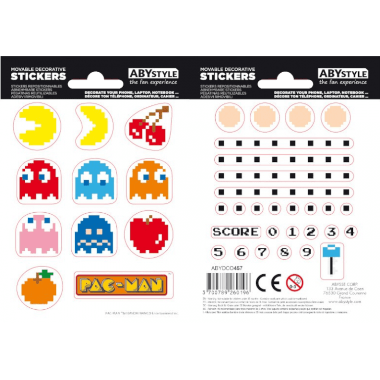 Наклейки ABYstyle: Pac-Man: Characters & maze