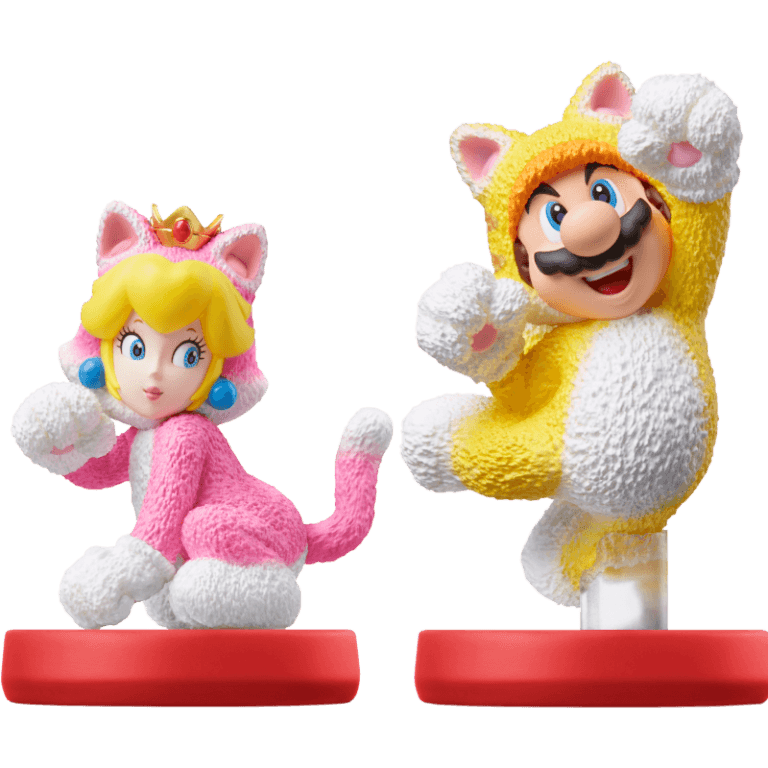 Amiibo комплект Марио-кот и Пич-кошка (Cat Mario and Cat Peach) (Super Mario)
