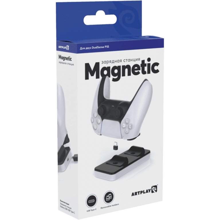 Зарядная станция Artplays Magnetic для DualSense с магнитными штекерами