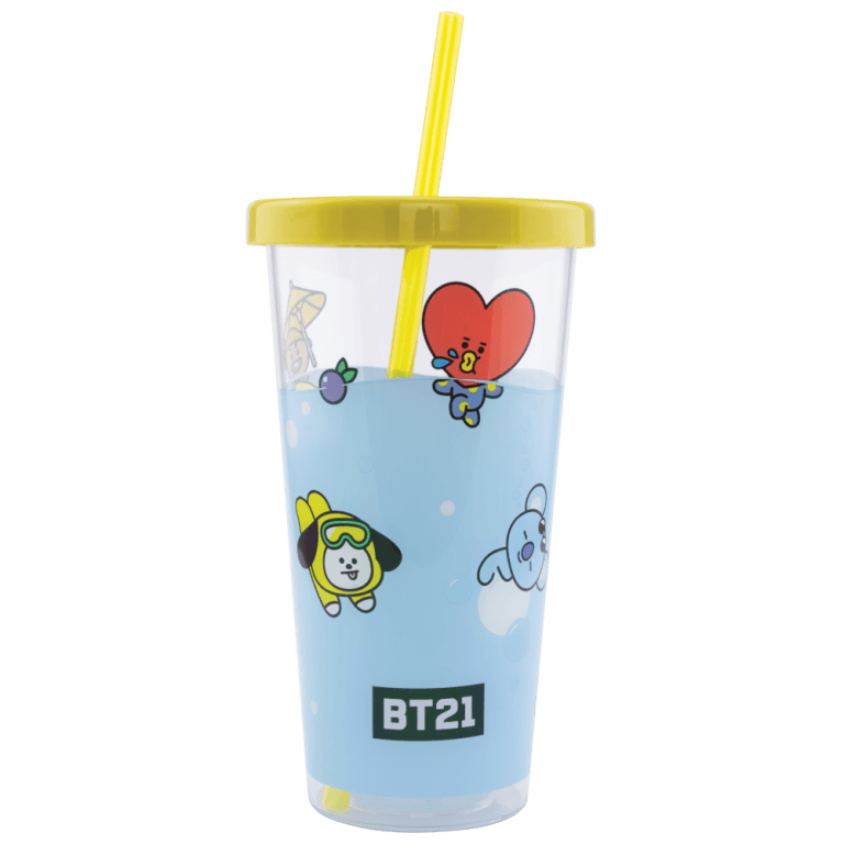 Стакан с крышкой и трубочкой BT21 Cup and Straw (700 мл)