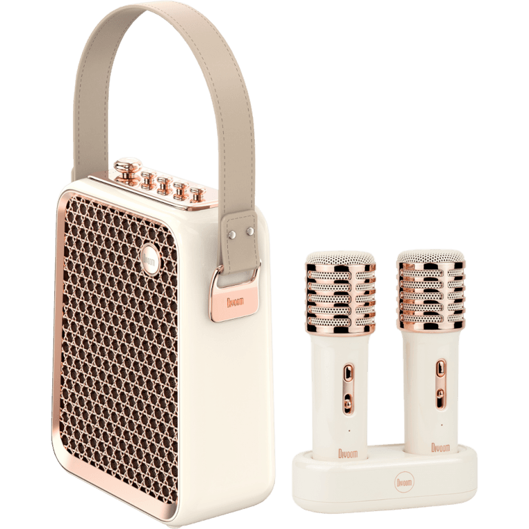 Портативный караоке Bluetooth динамик с двумя микрофонами Divoom SongBird-HQ (белый)