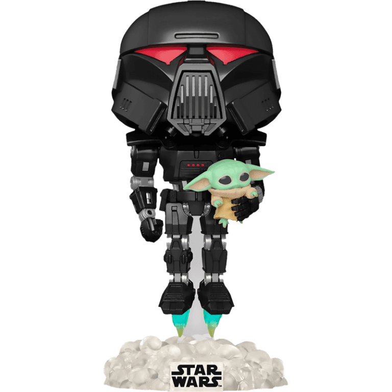 Фигурка Funko POP! Star Wars: Mandalorian: Dark Trooper with Grogu (GW) #488