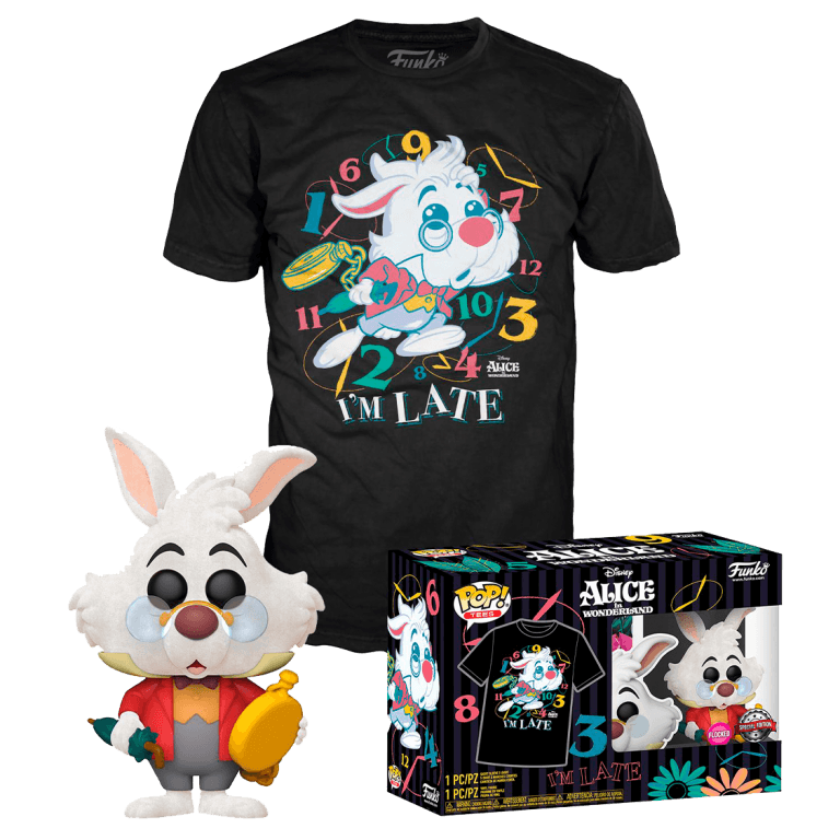 Набор Фигурка + Футболка Funko POP Tee Alice in Wonderland 70th Ann White Rabbit (S)