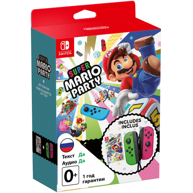 Joy-Con Bundle (Neon Green/Neon Pink) + игра Super Mario Party