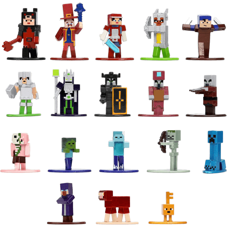 Набор Фигурок Minecraft Dungeons, Nano Metalfigs - Wave 7 - (4 см.) (18 шт.)