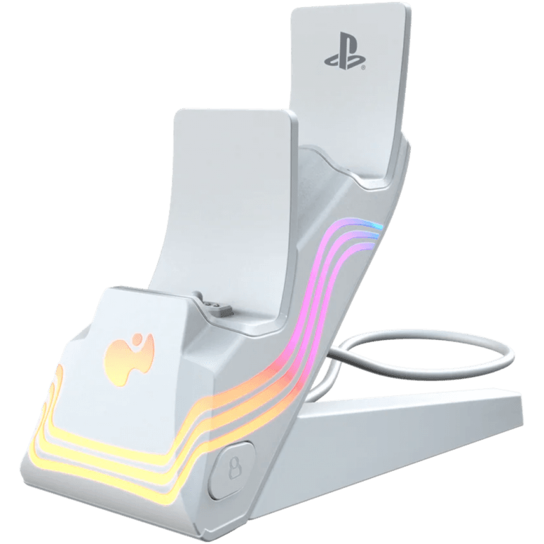Зарядная станция для двух геймпадов PDP Afterglow Wave Dual Charger (PS5), white