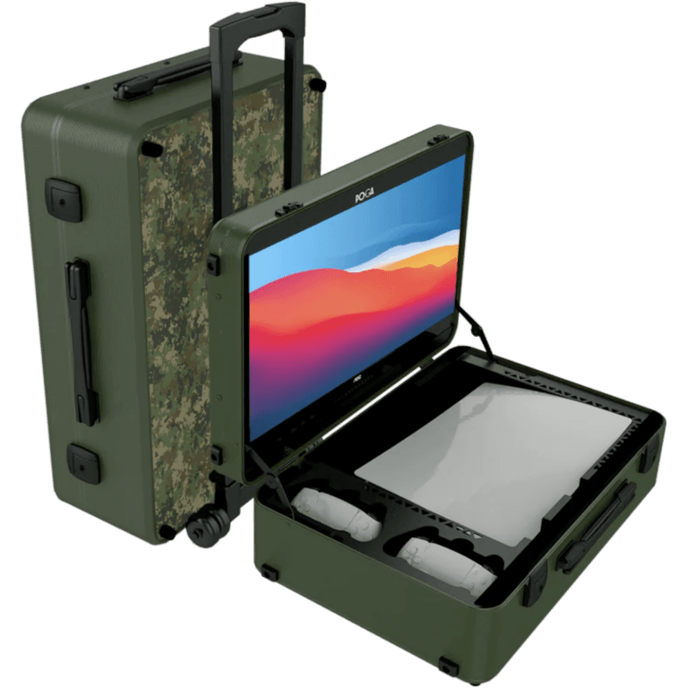 Портативный игровой кейс с монитором для Playstation 5, POGA Lux - camouflage