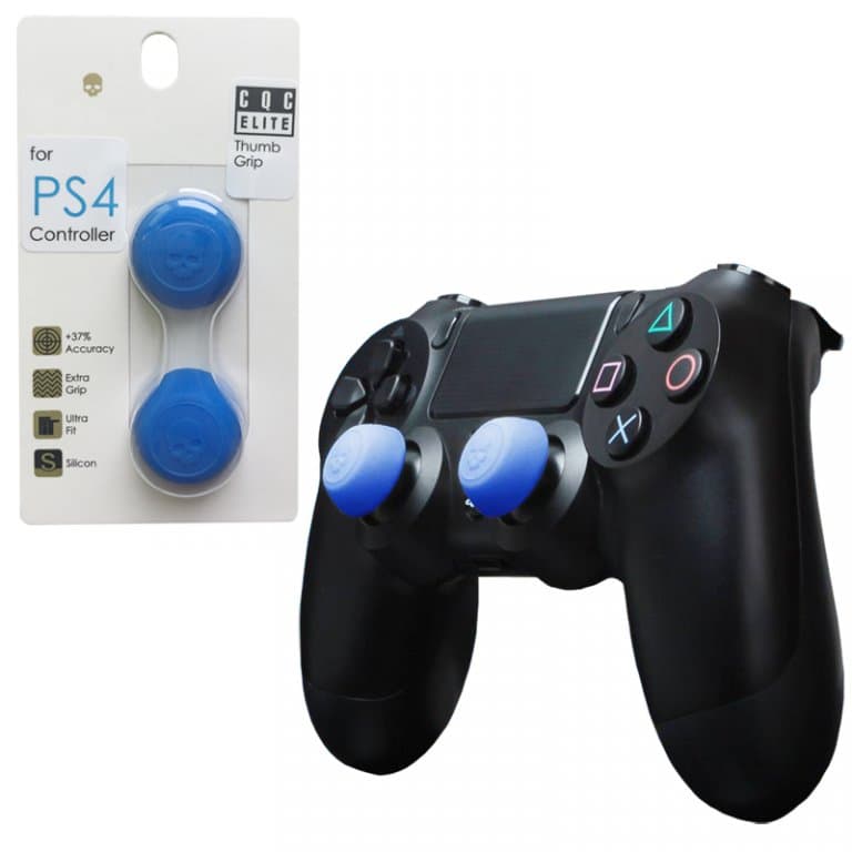 Накладки на стики PS4 CQC Elite Skull & Co. Blue (5.5 мм)