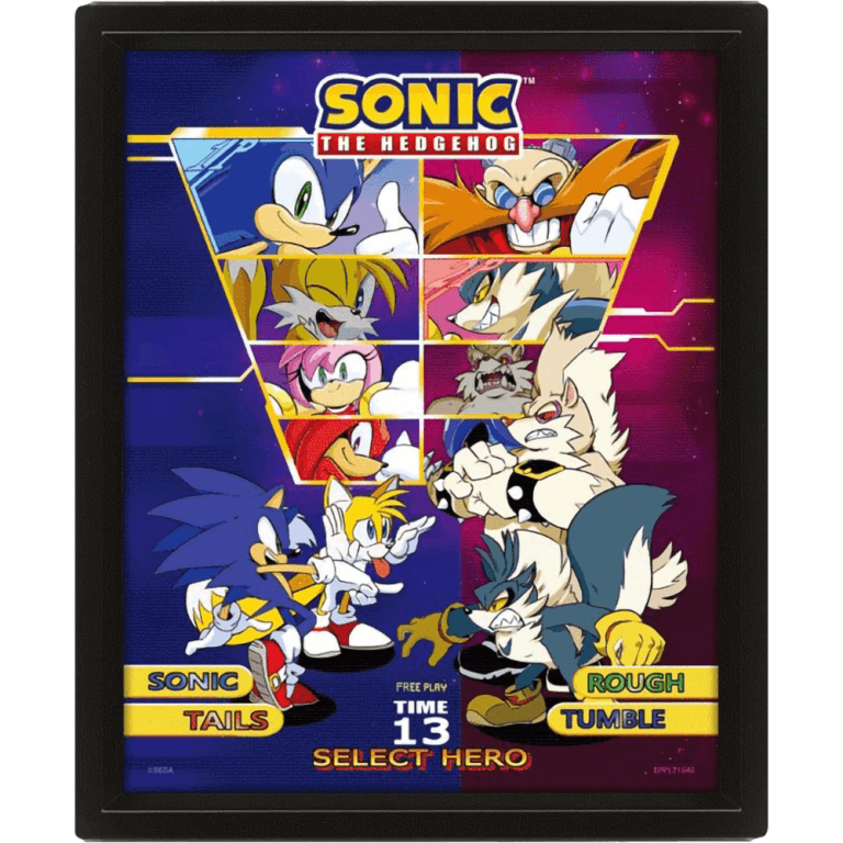 Постер лентикулярный Sonic The Hedgehog (Select Your Fighter)