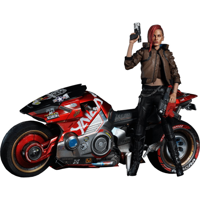 Фигура Cyberpunk 2077 — V Female + Мотоцикл Yaiba Kusanagi CT3-H