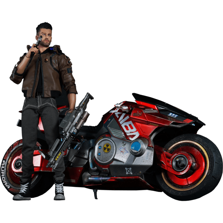 Фигура Cyberpunk 2077 — V Male + Мотоцикл Yaiba Kusanagi CT3-H