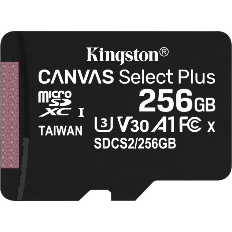 Карта памяти MicroSD 256GB Kingston Canvas Select Plus U3 V30 A1 (100 Mb/s) + SD адаптер