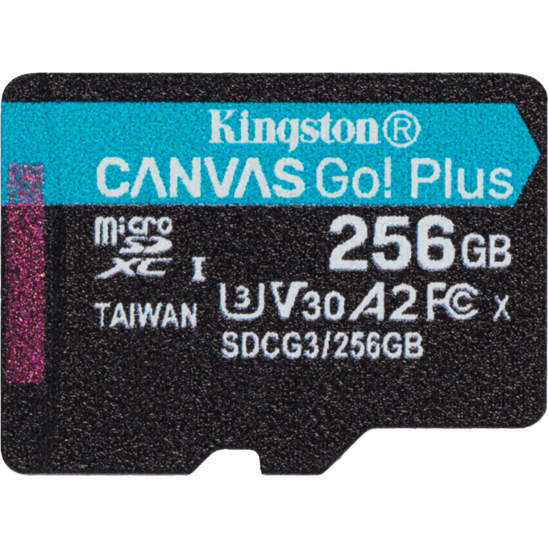 Карта памяти MicroSD 256GB Kingston Class 10 Canvas Go Plus UHS-I U3 V30 A2 (170/70 Mb/s)