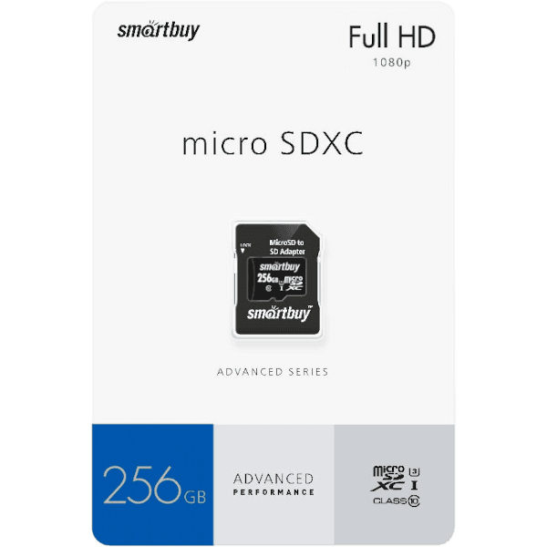 Карта памяти MicroSDXC 256GB Smart Buy Classic Series UHS-I (55/90 Mb/s) + SD адаптер