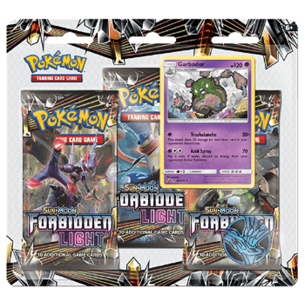 Pokémon Sun & Moon Forbidden Light. Набор 3 бустера + Промо-карта Garbodor + Монета
