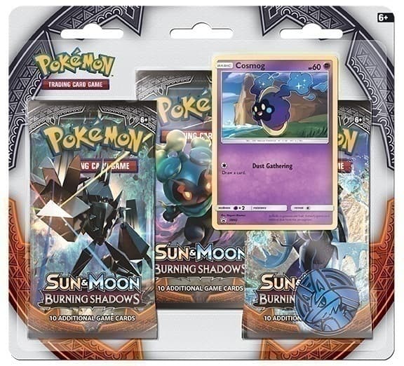 Pokemon Sun & Moon Burning Shadows. Набор 3 бустера + Промо-карта Космог + Монета