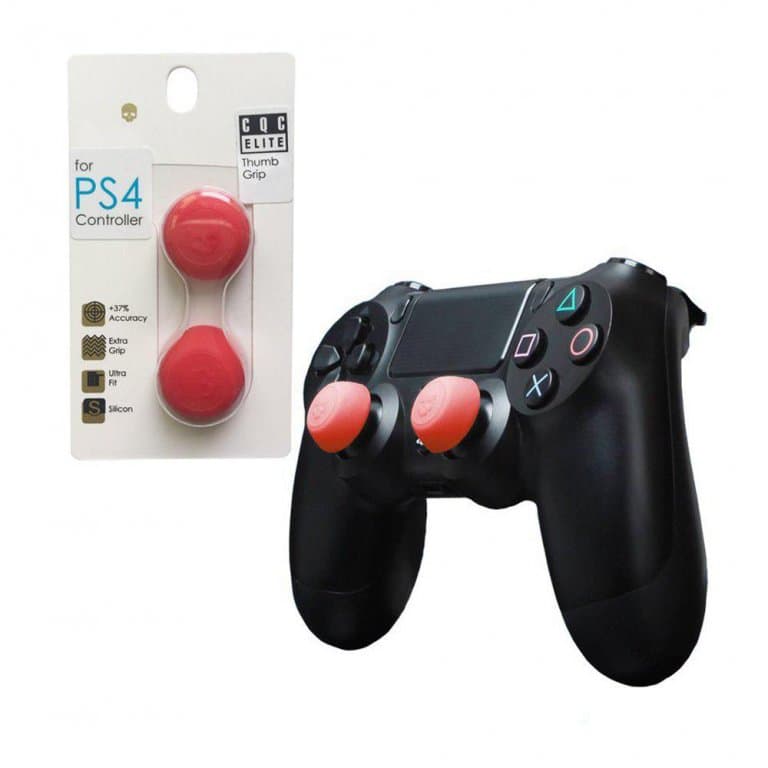 Накладки на стики PS4 CQC Elite Skull & Co. Red (5.5 мм)
