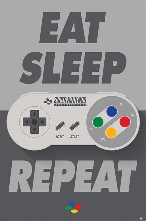 Постер Pyramid Maxi Poster: Nintendo (Eat Sleep SNES Repeat)